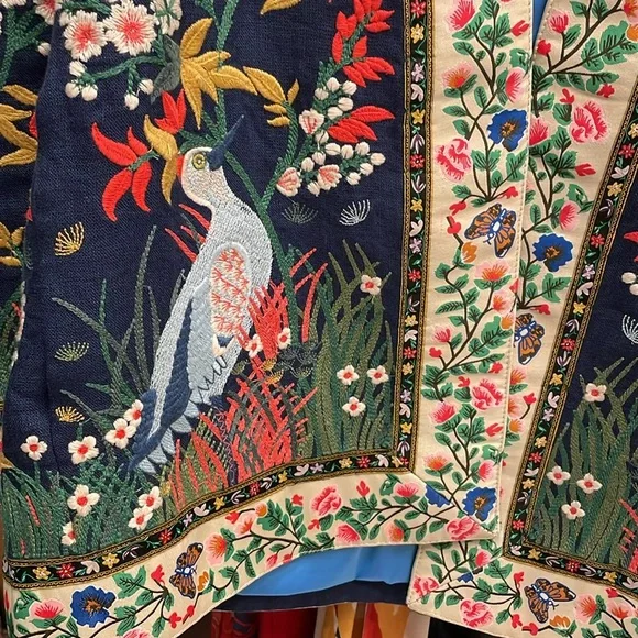 Alice + Olivia linen embroidered blazer size 4 - Picture 10 of 12